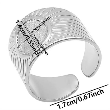 Wholesale Jewelry Simple Style Geometric 304 Stainless Steel 18K Gold Plated Plating Open Rings