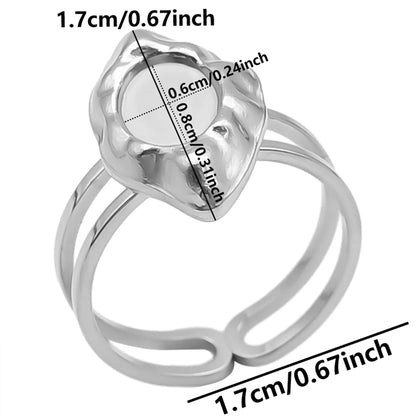 Wholesale Jewelry Simple Style Geometric 304 Stainless Steel 18K Gold Plated Plating Open Rings