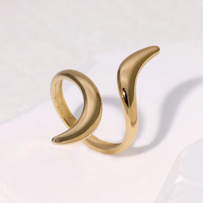 Simple Style Geometric Stainless Steel Plating 18k Gold Plated Open Rings