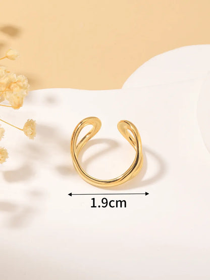 Simple Style Geometric Stainless Steel Plating 18k Gold Plated Open Rings