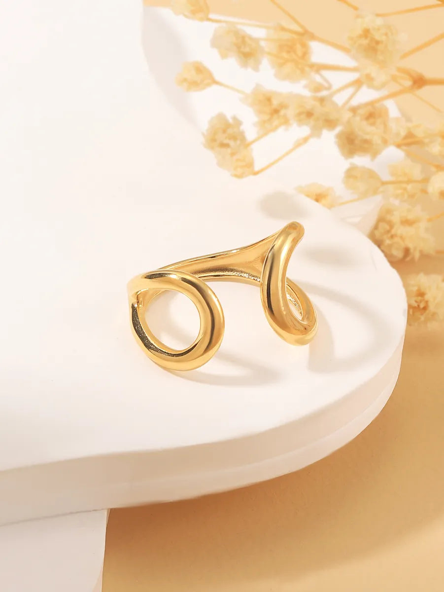 Simple Style Geometric Stainless Steel Plating 18k Gold Plated Open Rings