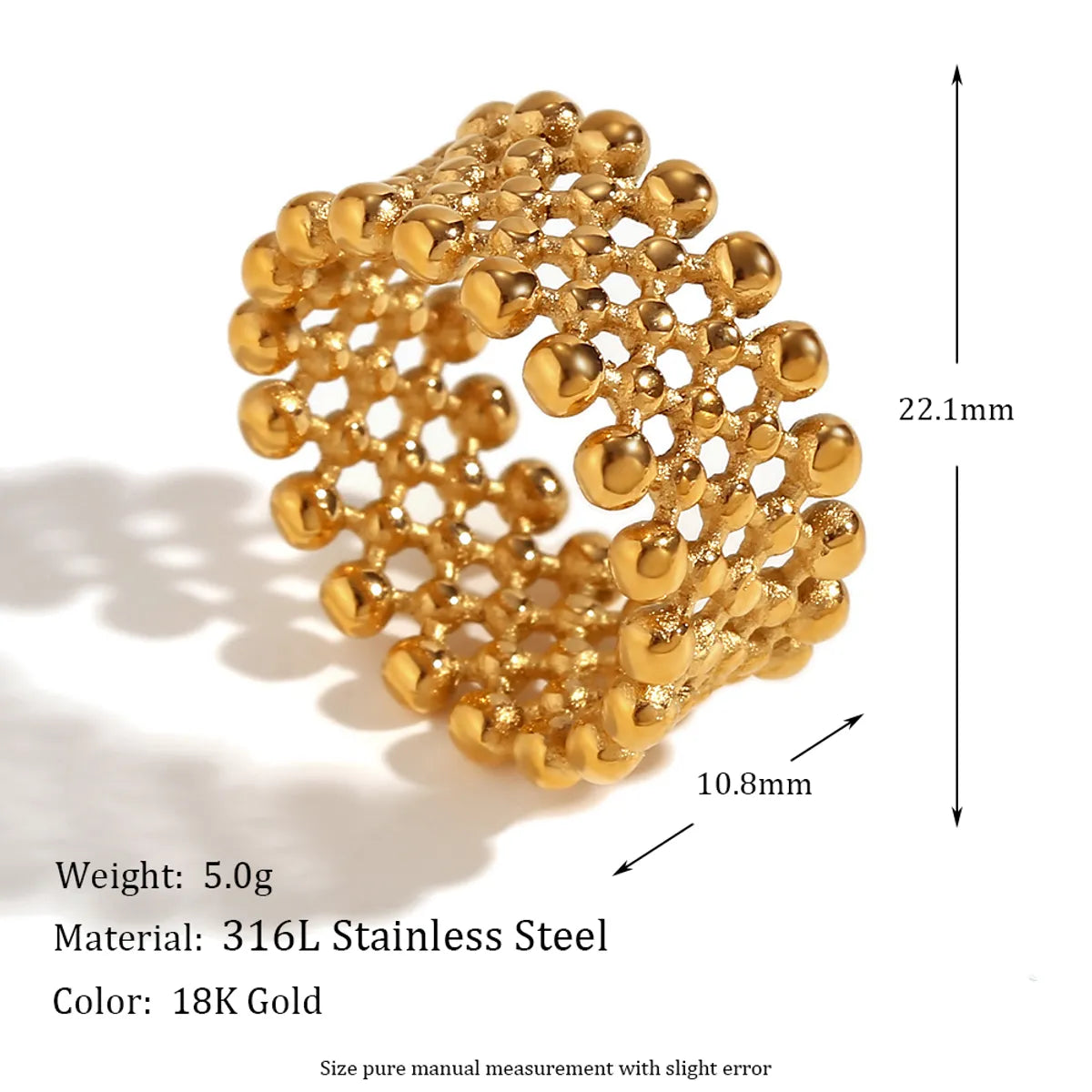 Wholesale Jewelry Simple Style Geometric 304 Stainless Steel 18K Gold Plated Plating Rings