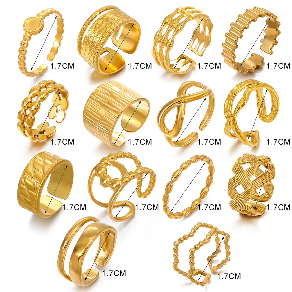 Simple Style Geometric Stainless Steel Plating 18k Gold Plated Rings