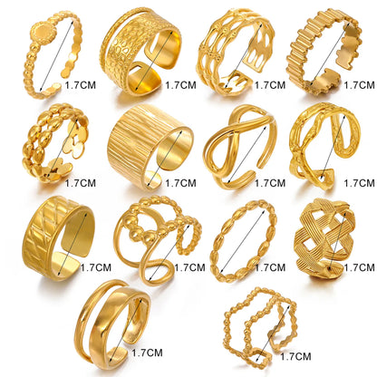 Simple Style Geometric Stainless Steel Plating 18k Gold Plated Rings