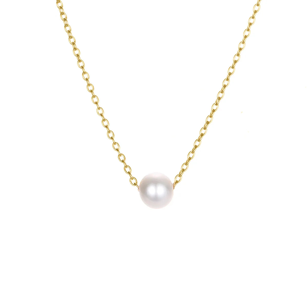 Simple Style Geometric Stainless Steel Plating Artificial Pearls Necklace