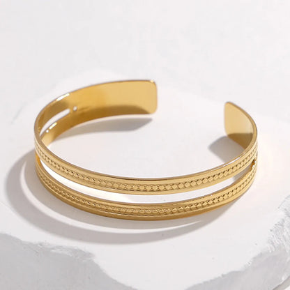 Simple Style Geometric Stainless Steel Plating Bangle