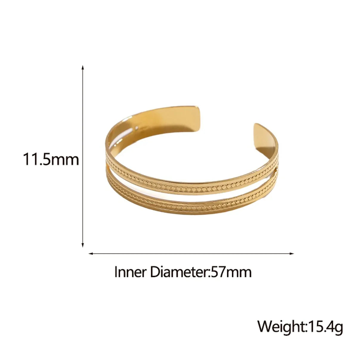 Simple Style Geometric Stainless Steel Plating Bangle