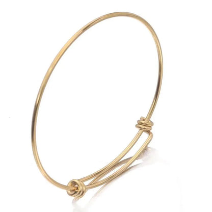 Simple Style Geometric Stainless Steel Plating Bangle