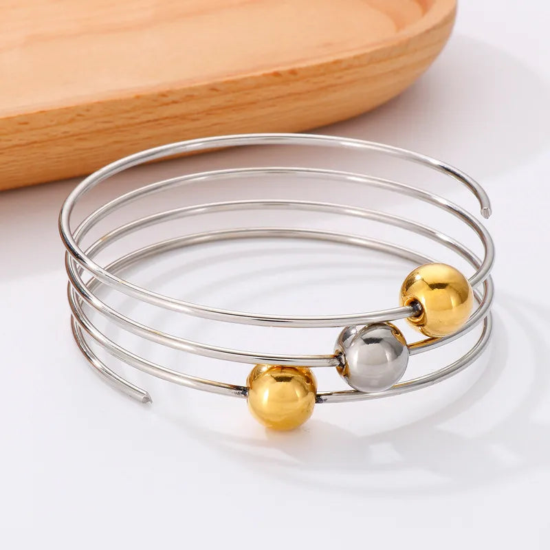 Simple Style Geometric Stainless Steel 18K Gold Plated Bangle In Bulk