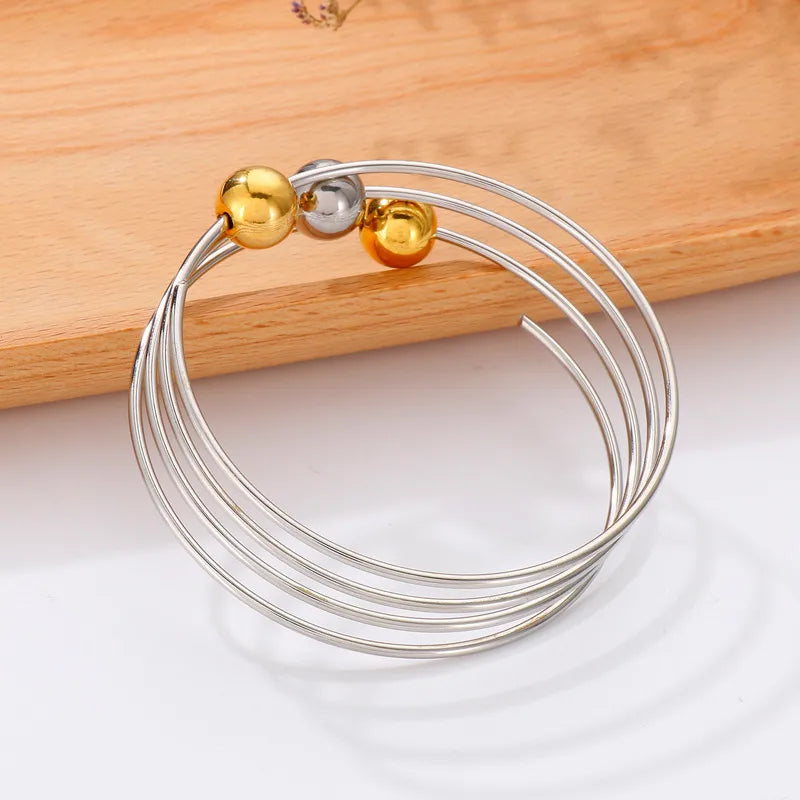 Simple Style Geometric Stainless Steel 18K Gold Plated Bangle In Bulk