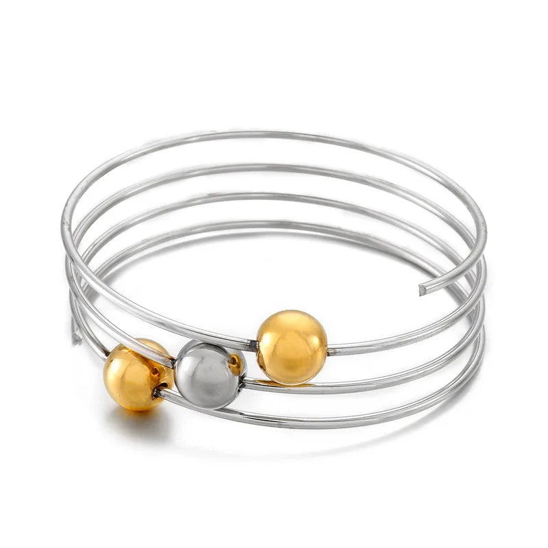 Simple Style Geometric Stainless Steel 18K Gold Plated Bangle In Bulk