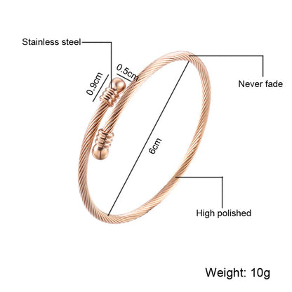 Simple Style Geometric Stainless Steel Plating Bangle