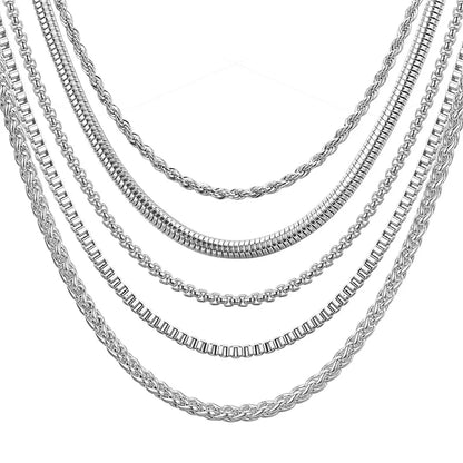 Simple Style Geometric Stainless Steel Plating Chain Necklace