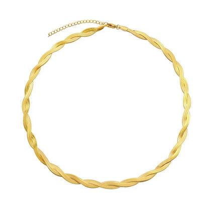 Wholesale Jewelry Simple Style Geometric 667 Stainless Steel Stainless Steel Vacuum Furnace Outer 18K Gold Plated Plating Chain Necklace