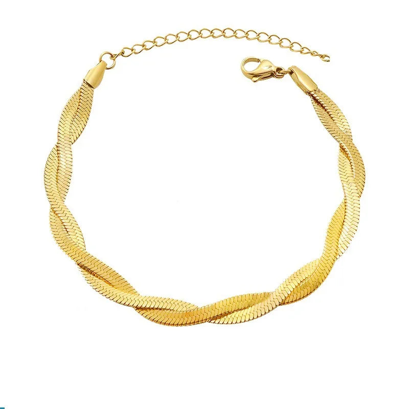 Wholesale Jewelry Simple Style Geometric 667 Stainless Steel Stainless Steel Vacuum Furnace Outer 18K Gold Plated Plating Chain Necklace