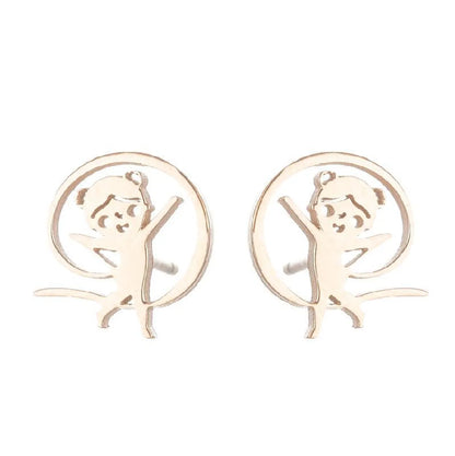 1 Pair Simple Style Geometric Plating 304 Stainless Steel 18K Gold Plated Ear Studs