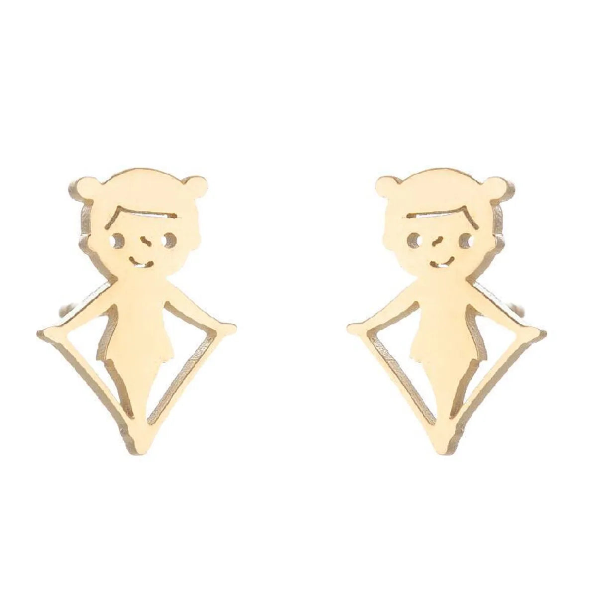 1 Pair Simple Style Geometric Plating 304 Stainless Steel 18K Gold Plated Ear Studs