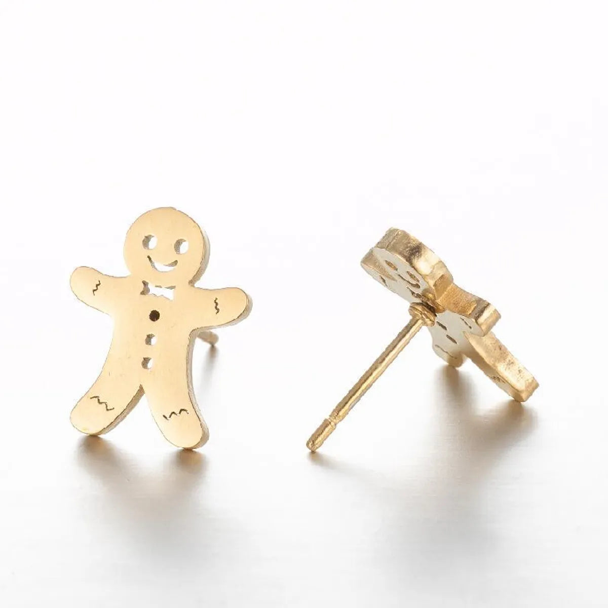 1 Pair Simple Style Geometric Plating 304 Stainless Steel 18K Gold Plated Ear Studs