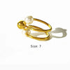 Wholesale Jewelry Simple Style Geometric 304 Stainless Steel Artificial Pearls 18K Gold Plated Plating Inlay Open Rings