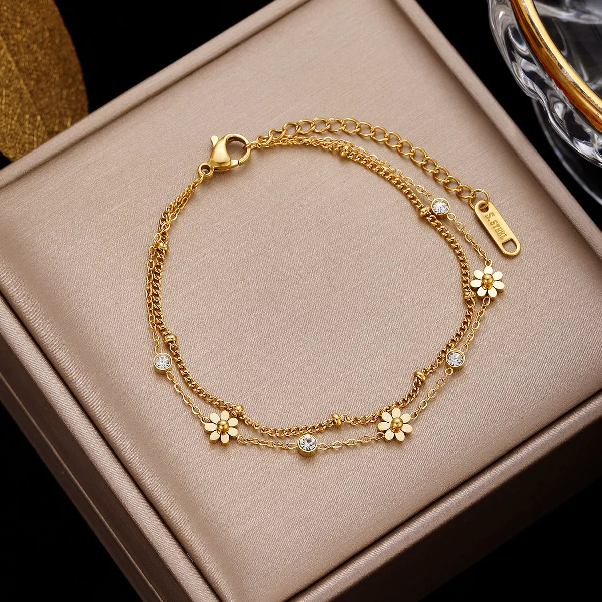 Simple Style Geometric Stainless Steel Plating Inlay Artificial Pearls Bracelets