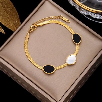 Simple Style Geometric Stainless Steel Plating Inlay Artificial Pearls Bracelets