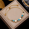 Simple Style Geometric Stainless Steel Plating Inlay Artificial Pearls Bracelets