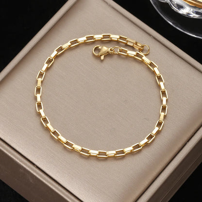 Simple Style Geometric Stainless Steel Plating Inlay Artificial Pearls Bracelets