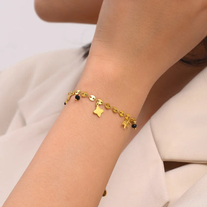 Simple Style Geometric Stainless Steel Plating Inlay Artificial Pearls Bracelets