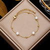 Simple Style Geometric Stainless Steel Plating Inlay Artificial Pearls Bracelets