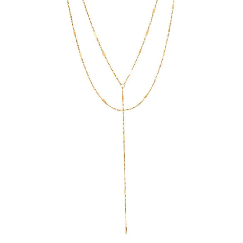 Simple Style Geometric Stainless Steel Plating Layered Necklaces