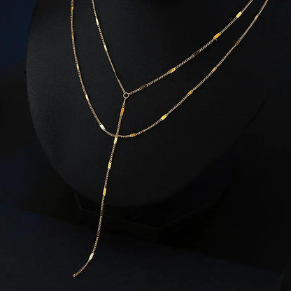 Simple Style Geometric Stainless Steel Plating Layered Necklaces