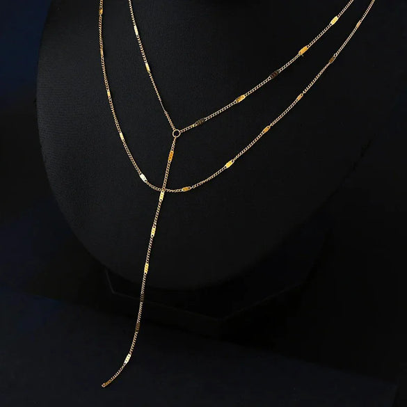 Simple Style Geometric Stainless Steel Plating Layered Necklaces