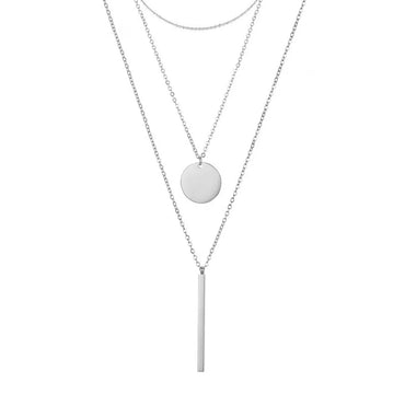 Simple Style Geometric Stainless Steel Plating Layered Necklaces