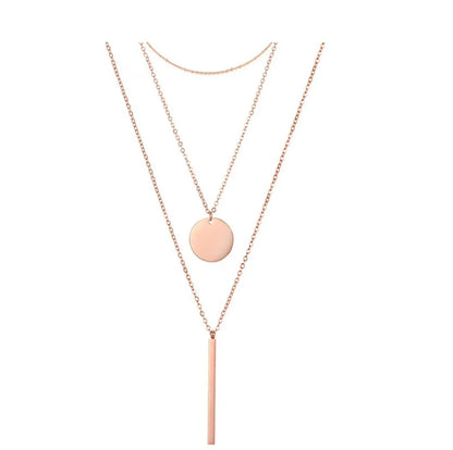 Simple Style Geometric Stainless Steel Plating Layered Necklaces