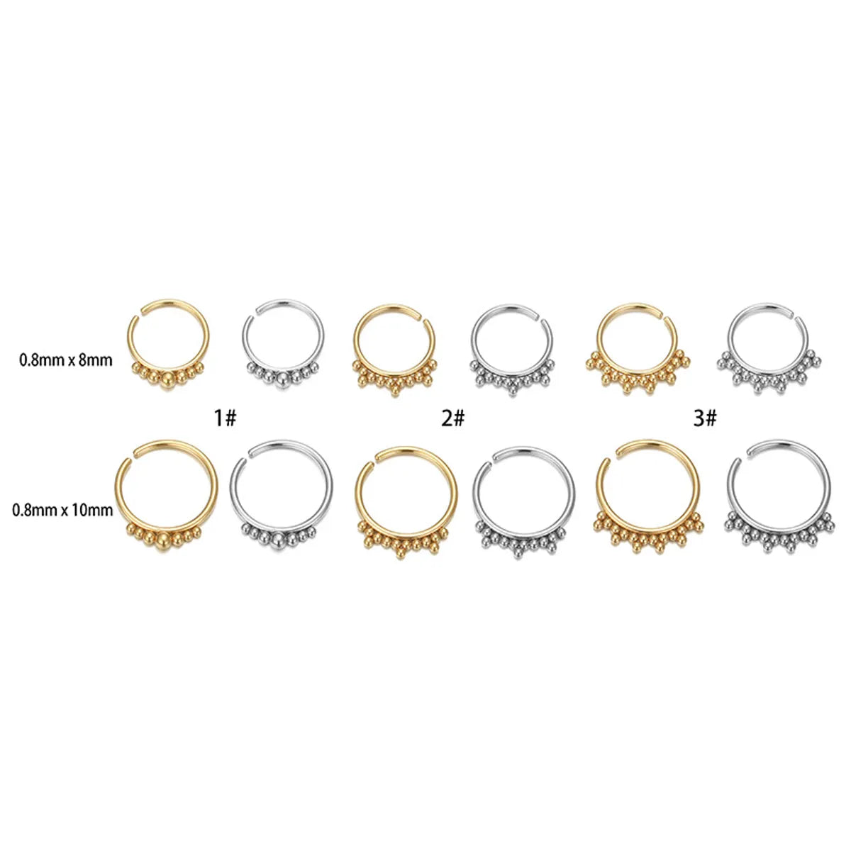 Simple Style Geometric Stainless Steel Plating Nose Ring