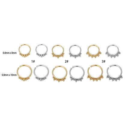 Simple Style Geometric Stainless Steel Plating Nose Ring