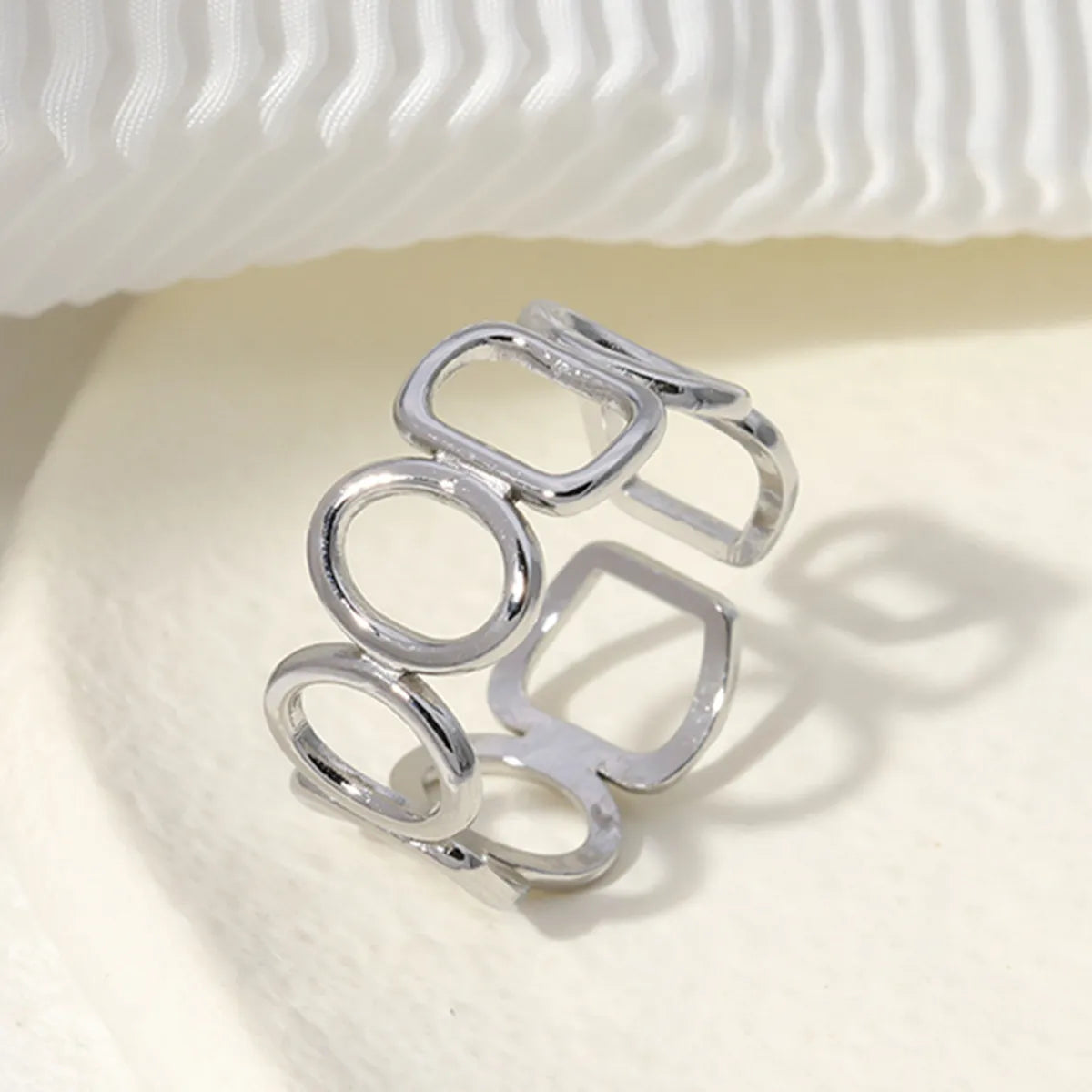 Simple Style Geometric Stainless Steel Plating Open Ring