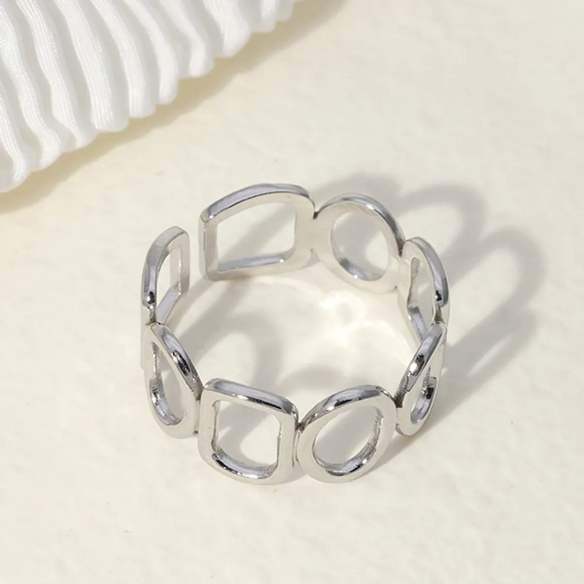 Simple Style Geometric Stainless Steel Plating Open Ring