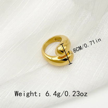 Simple Style Geometric Stainless Steel Plating Open Ring