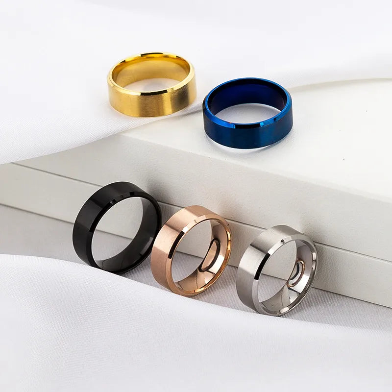 Simple Style Geometric Stainless Steel Plating Rings 1 Piece