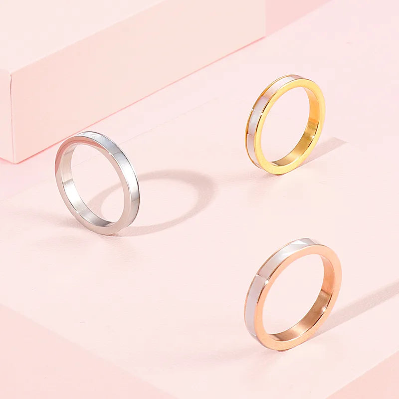 Simple Style Geometric Stainless Steel Plating Rings 1 Piece