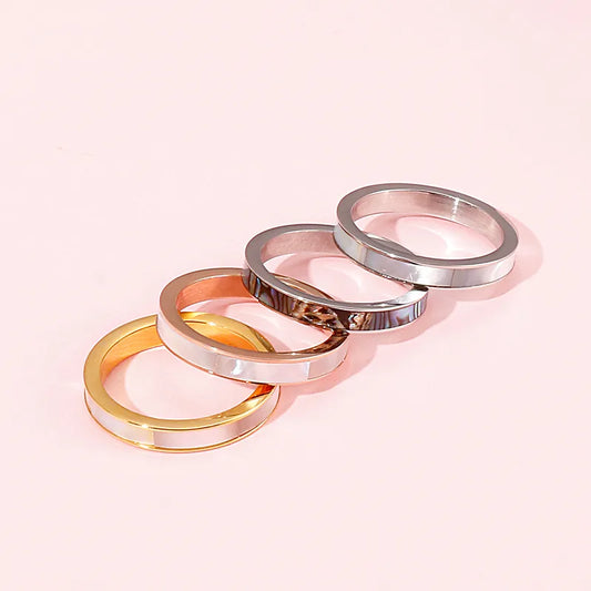 Simple Style Geometric Stainless Steel Plating Rings 1 Piece