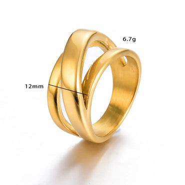 Simple Style Geometric Stainless Steel Plating Rings