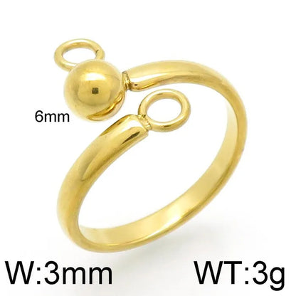 Wholesale Jewelry Simple Style Geometric Stainless Steel 18K Gold Plated Plating Rings