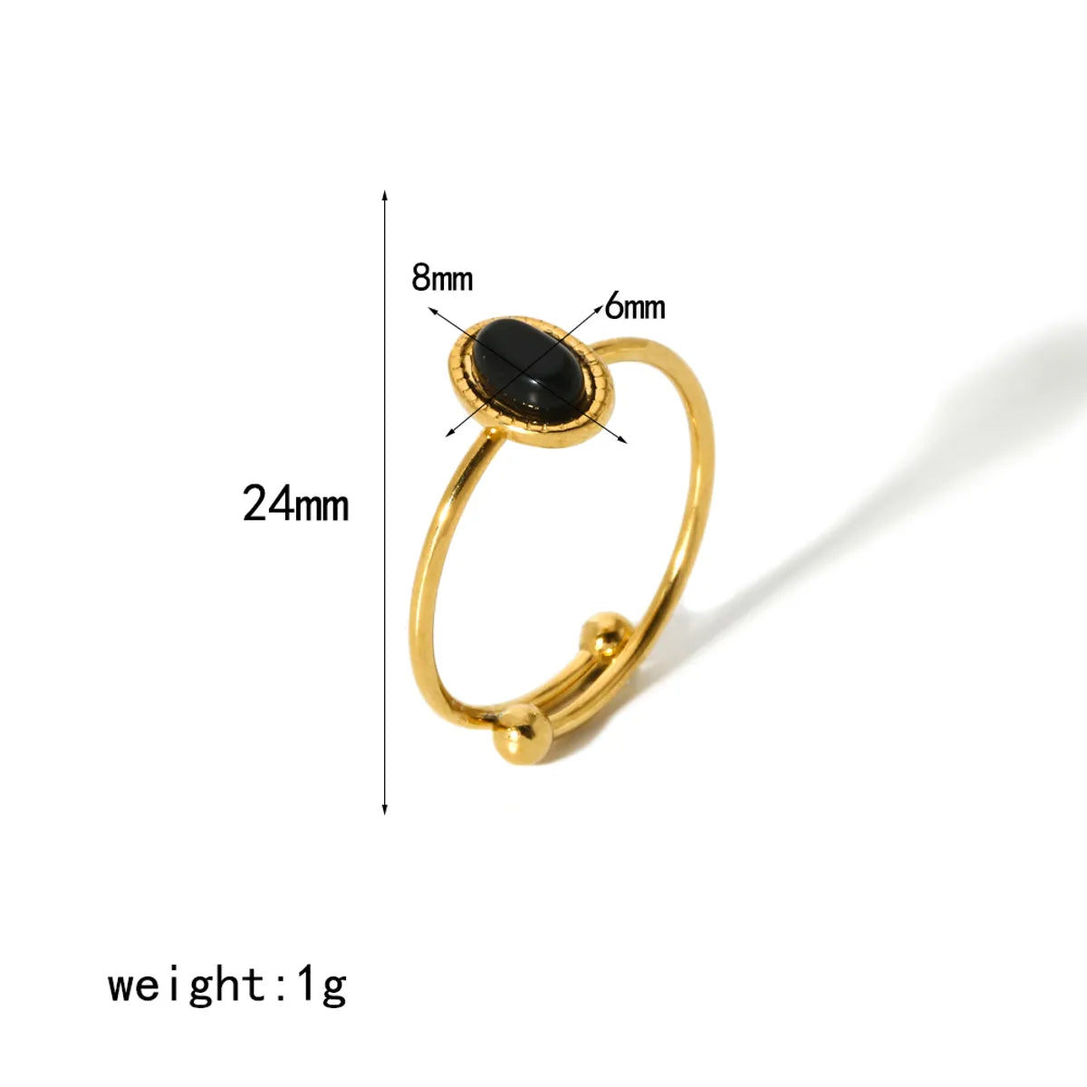 Simple Style Geometric Stainless Steel Polishing Plating 18k Gold Plated Adjustable Ring