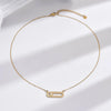 Simple Style Geometric Stainless Steel Polishing Plating Inlay Zircon 14k Gold Plated Necklace