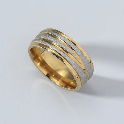 Wholesale Jewelry Simple Style Geometric Stainless Steel Titanium Steel 14K Gold Plated Plating Rings