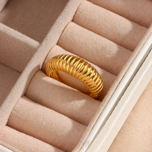 Simple Style Geometric Stainless Steel Gold Plated Rings