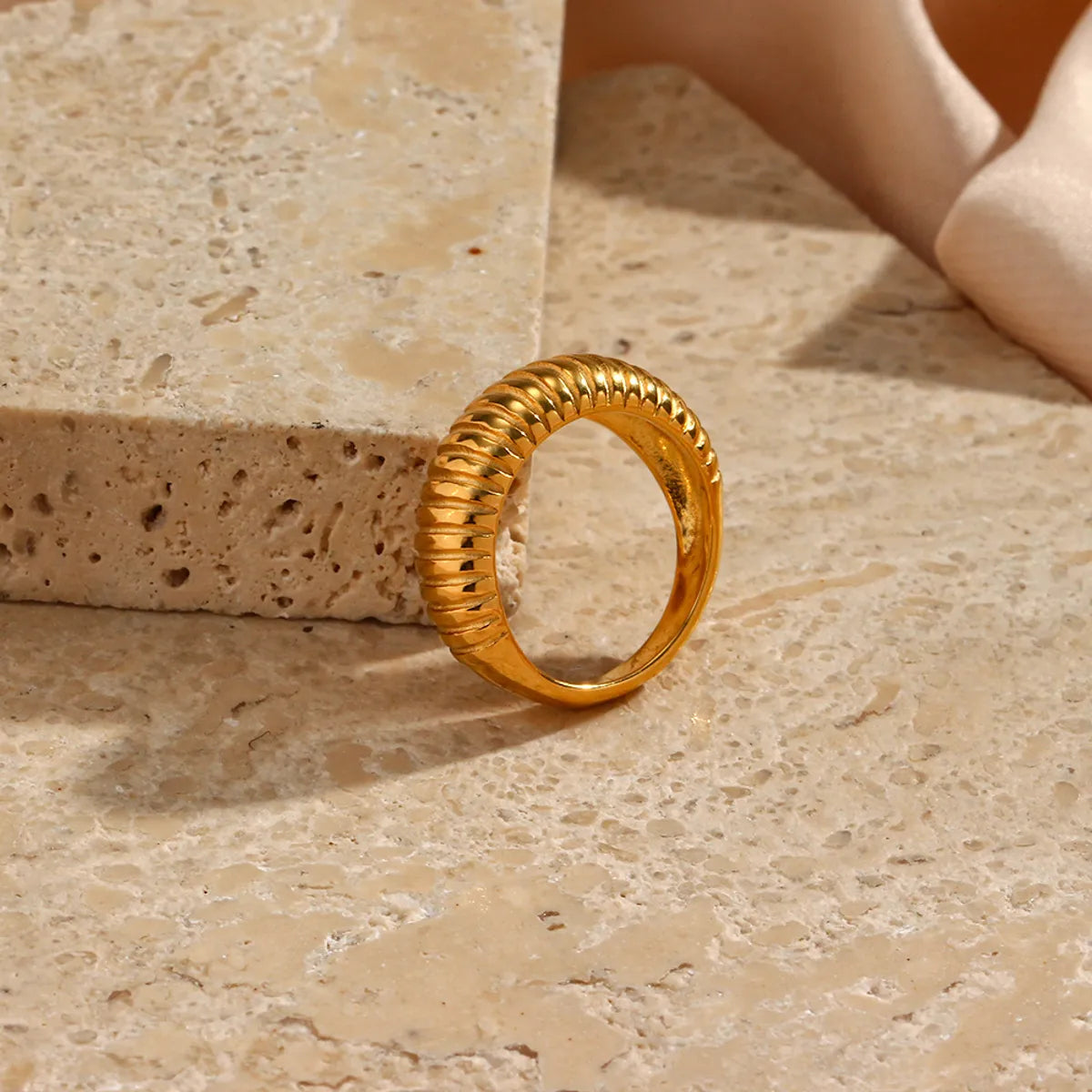 Simple Style Geometric Stainless Steel Gold Plated Rings