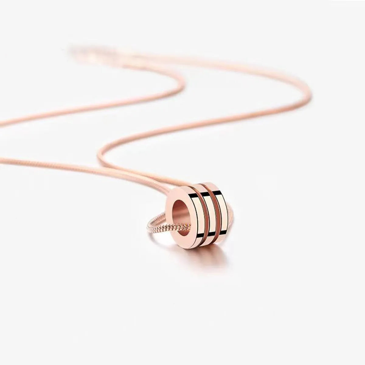 Simple Style Geometric Stainless Steel Rose Gold Plated Silver Plated Pendant Necklace